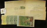 1911 Grinnell Iowa Patriotic Postmarked Letter with Wedding Invitation; Cover with return address 