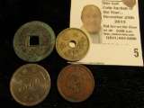 (4) Different Jaopanese Coins, one of which dates back a couple of hundred years.