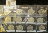 Pack of (12) Kennedy Half Dollars, all in high grades. Includes 1971D, 72 P, (2) 72D, 73D, 74P, 76P,