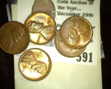 (5) 1939 D Lincoln Cents, R-B Unc to Brilliant Uncirculated.