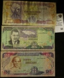 Jan. 15, 2002 Bank of Jamaica Fifty Dollars, January 15, 2002 One Hundred Dollars, & February 15, 19