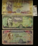 Jan. 15, 2002 Bank of Jamaica Fifty Dollars, January 15, 2002 One Hundred Dollars, & Jan. 15, 2002 B
