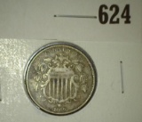 1869 U.S. Shield Nickel. Fine.