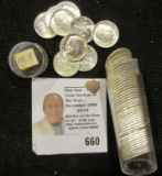 1963 P Original Gem BU Roll of 90% Silver Roosevelt Dimes in a plastic tube.