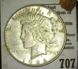1928 S U.S. Silver Peace Dollar, A scarcer date.