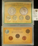 Pennies of the 20th Century & American Nickels of the 20th Century Type Sets.