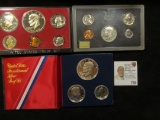 1968 S Silver Proof Set; 1975 S U.S. six-piece Proof Set in original hard plastic cases & 1776-1976