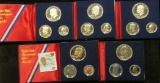 (5) 1976 S Silver Proof Three-piece Bicentennial Set. All in original holders blue folders and airti