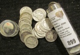 Plastic Coin tube with (50) Mixed date and grade Silver Mercury Dimes. All circulated.