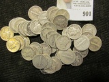 (46) Mixed date and grade Silver Mercury Dimes. All circulated.