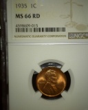 1935 P Lincoln Cent NGC slabbed MS 66 RD