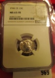 1941 D Mercury Dime NGC slabbed MS 65 FB.