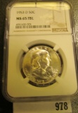 1953 D Franklin Half Dollar NGC slabbed MS 65 FBL