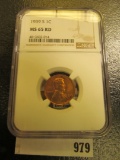 1939 S Lincoln Cent NGC slabbed MS 65 RB