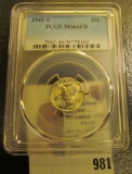 1945 S PCGS slabbed MS66FB Mercury Dime.