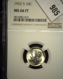 1952 S Roosevelt Dime NGC slabbed MS 66 FT