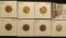 1935 S, 37 P, 38 P, 40P, 41 P, 42 D, & 43 P Lincoln Cents, all Brilliant Uncirculated.