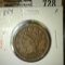1854 Large Cent, F, F value $30