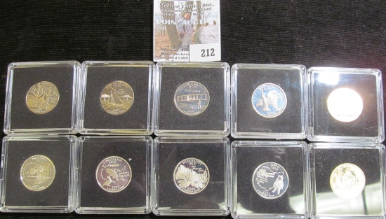 (2) Five-piece Sets of 2001 S & 2002 S Statehood Proof Quarters, all in special hard plastic cases.