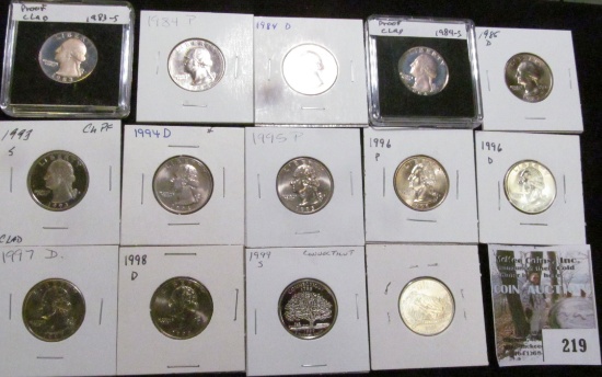 1983S. 84P, D, S, 85D, 93S, 94D, 95P, 96P, D, 97D, 98D, 99 S Connecticut, & 2006 D Colorado Quarters