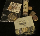 Tube with approximately 40 Lincoln Cents labeled 1934 P & D; (5) Old Buffalo Nickels; 1976 S Type On