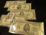 (5) Series 1934 B Five Dollar U.S. Federal Reserve Notes with 