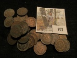 (30) Old circulated Indian Head Cents.