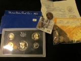2000 D Sacagawea Dollar with literature; 1971 S U.S. Proof Set; and a bag of 30 different S Mint Whe