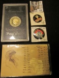 1974 S Proof Eisenhower Silver Dollar in hard case; Roosevelt Campaign pocket tab; 1960 Iowa Campaig