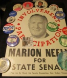 Interesting Group of Political Pin-backs and a Poster 