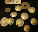 Group of Japanese Coins? which were holed to be made into a bracelet; Chinese Dump Coin; & a Chinese