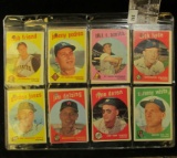 (18) 1957 era Topps Baseball Cards (all hole cancelled) in a plastic page. (Oh!!!! Mercy Me!!!).