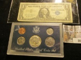 1968 BU Year Set, mixed Mints; & Series 1957 One Dollar Silver Certificate.
