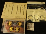 2008 S United States Mint Presidential $1 Coin Proof Set (4 pcs.); 2011 P, D, S Glacier National Par
