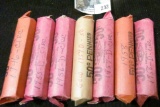 (7) Solid Date Rolls of Old Wheat Cents, includes: 1946P, 55D, 56D, (2) 57D, 58, & 58D. All circulat