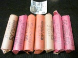 (7) Solid Date Rolls of Old Wheat Cents, includes: 1948S, 51D, 52D, 53D, 54D, 57D, & 58D. All circul