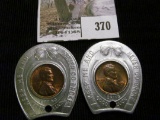 (2) Encased Good Luck/ Advertising Pieces Wheat Cents For Fall City Beer