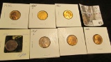 1935 P, S, 37 P, D, 38 P, 39 P & 40 P Lincoln Cents, all Brilliant Uncirculated.
