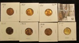1935 S, 37 P, 38 P, 39 P, 40 P, D, & S Lincoln Cents, all Brilliant Uncirculated.