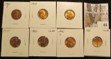 1935 S, 37 P, 38 P, 39 P, 40 P, D, & 41 P Lincoln Cents, all Brilliant Uncirculated.