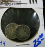 Holed 1837 And 1859 Half Dimes That Have Been Connected Together
