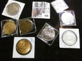 Coin Lot Includes 2 - Ten Dollar John F Kennedy Coins From The Republic Of Liberia, 4 Churchill Down