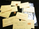 (2) Apollo 7 Medals, Lincoln Cents With Masonic Symbols, Kennedy Looking At Lincoln, Lincoln Smoking