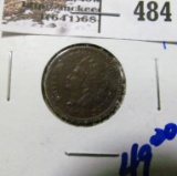 1865 Indian Head Cent With Full Liberty