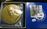 High Relief Bronze Medal With President Richard Nixon On The Front, 3”.