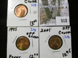 (3) Off Center Lincoln Memorial Cents