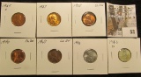 1935 S, 37 P, 38 P, 40 P, 41 P, 43 P, & D Lincoln Cents, all Brilliant Uncirculated.