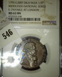 1795 Great Britain Halfpenny Condor Token - Middlesex - National Series Payable At London- Graded Ms