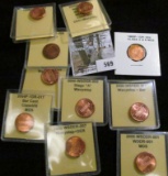 Error Memorial Cent Lot With A Total Of 10 Errors And Double Dies.  Each One Was Attributed