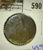 1799 Lady Godiva Conder Token With An Elephant On The Front.  On The Reverse Is A Naked Lady Godiva